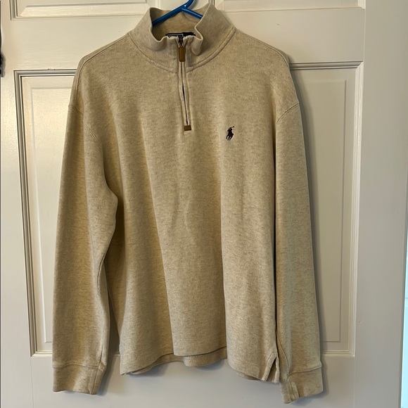 Polo by Ralph Lauren Beige Quarter-Zip Sweater for Men - Picture 1 of 8